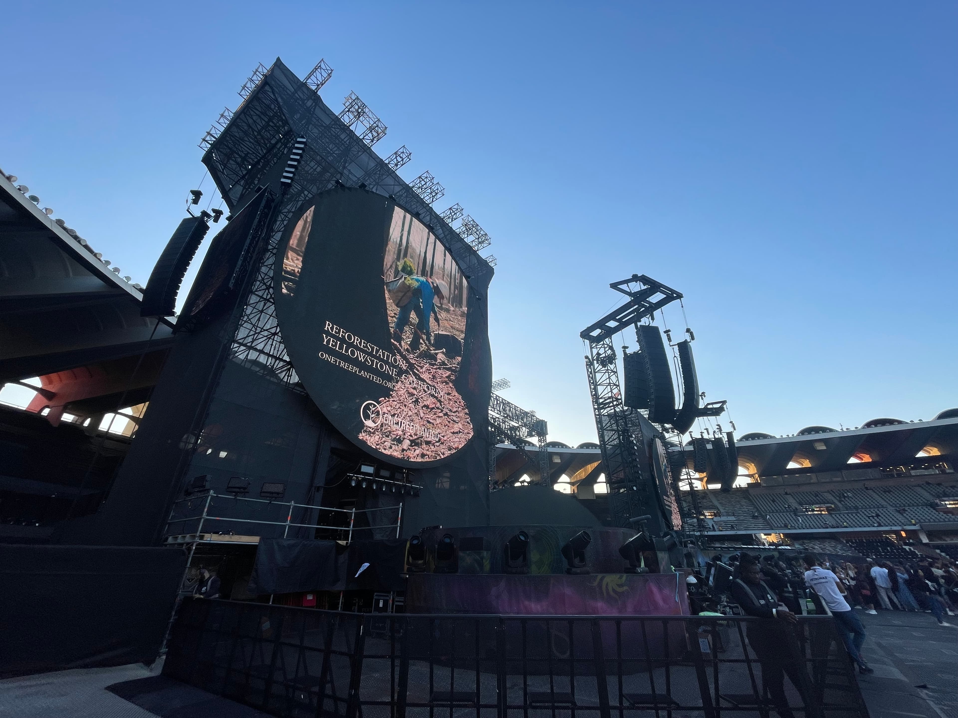 Highlander Audio at front of house on a stadium show